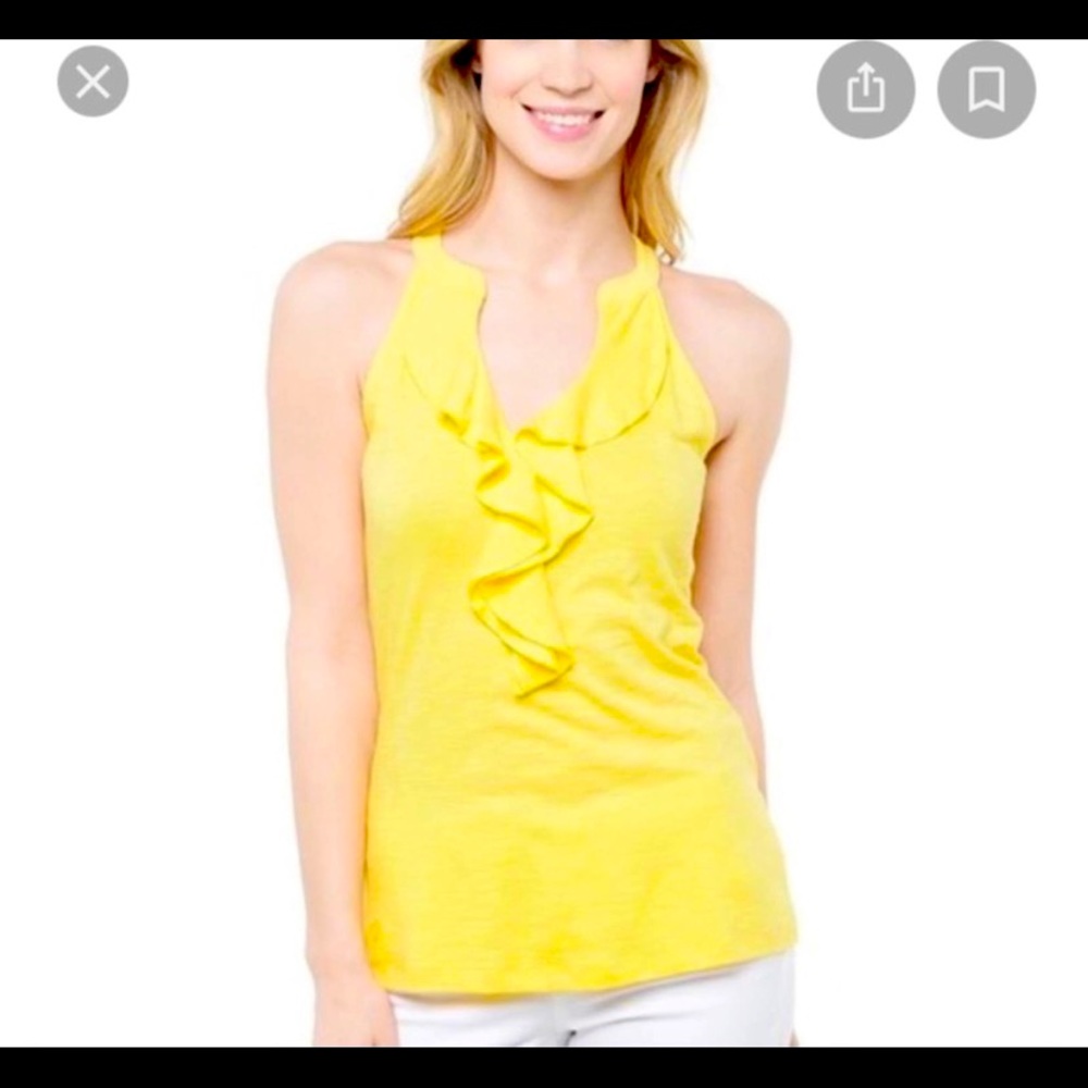 Lilly Pulitzer Yellow Top. Large. EUC